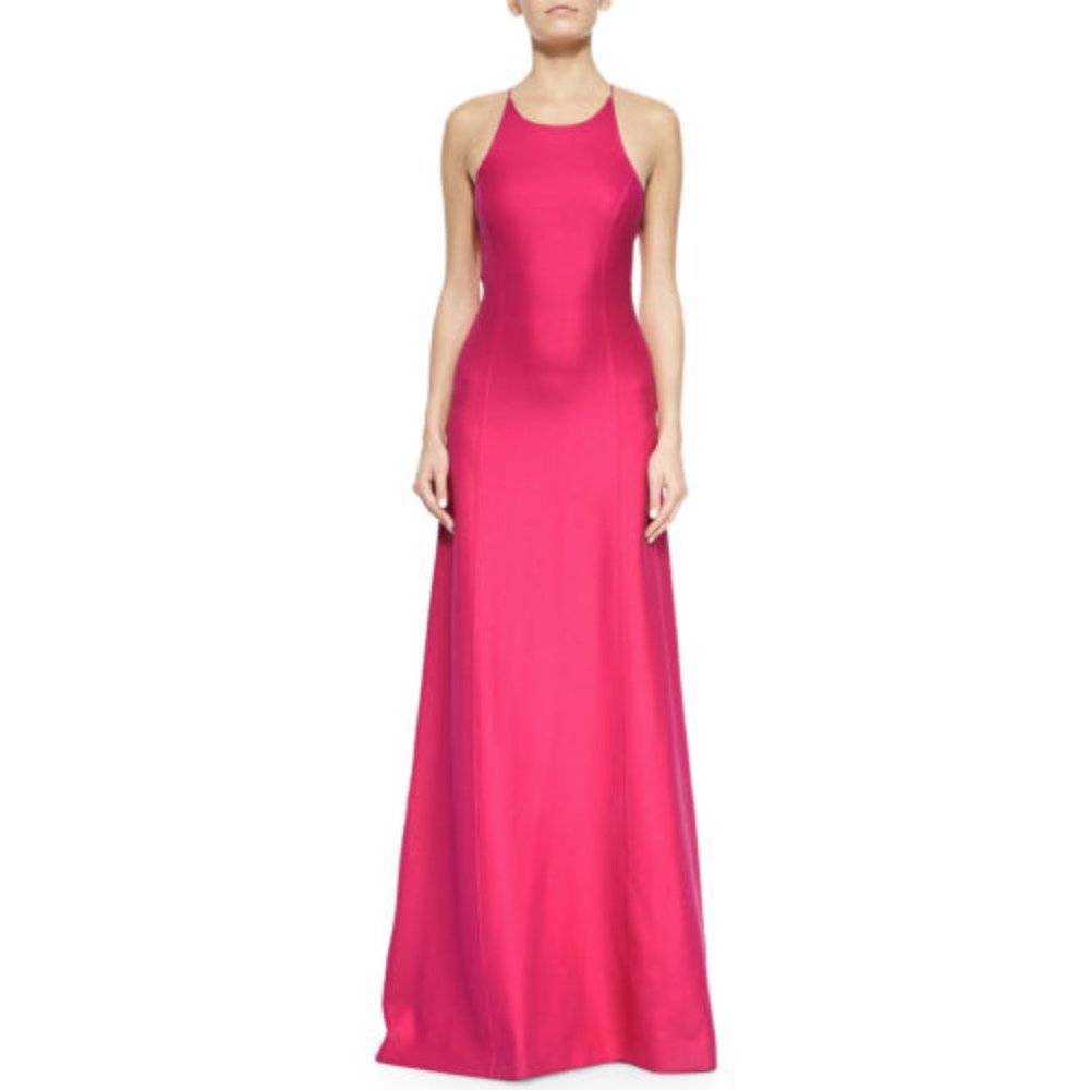 MK Collection Halter-Neck Sleeveless Silk Gown Original $3995 NEW with TAGS